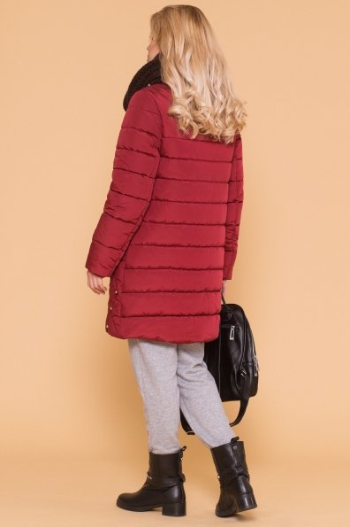 Зимняя куртка с декором Шанель 3499 Цвет: Бордо