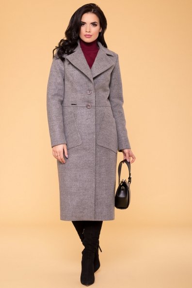 Удлиненное пальто на зиму Габриэлла 4151 Цвет: Серый 18