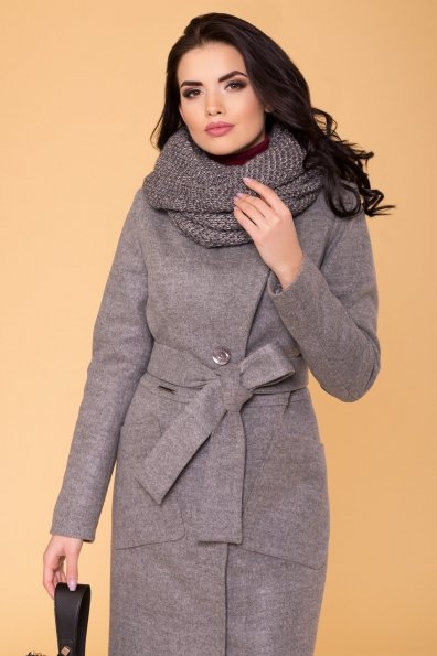 Удлиненное пальто на зиму Габриэлла 4151 Цвет: Серый 18