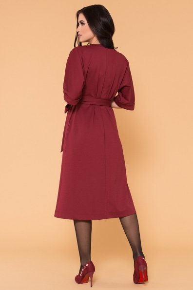Повседневное Платье с юбкой миди Жаклин 6079 Цвет: Марсала
