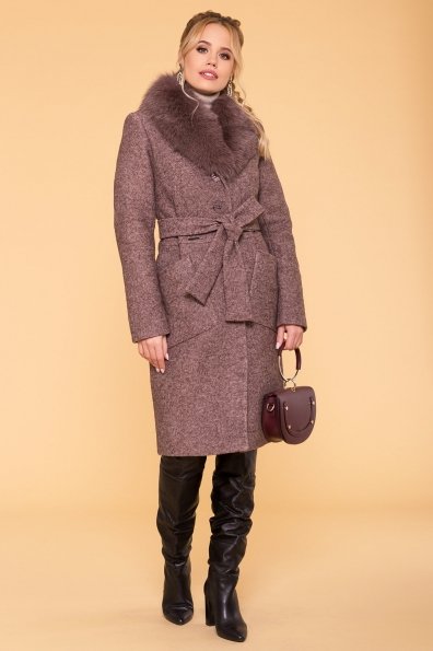 Утепленное пальто зима Габриэлла 6064 Цвет: Кофе LW-4