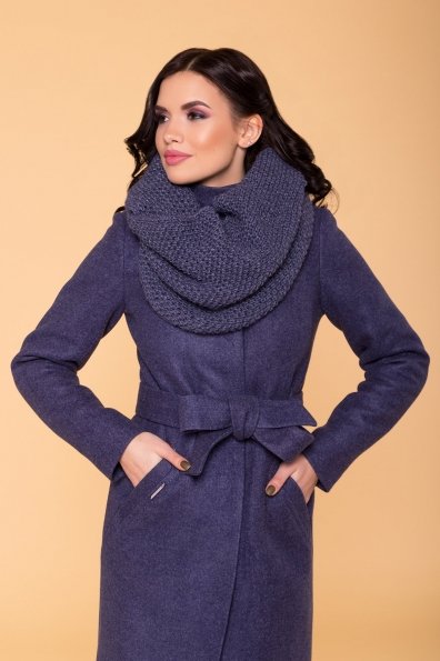 Пальто зима (шарф-хомут в комплекте) Люцея 5884 Цвет: Джинс 57