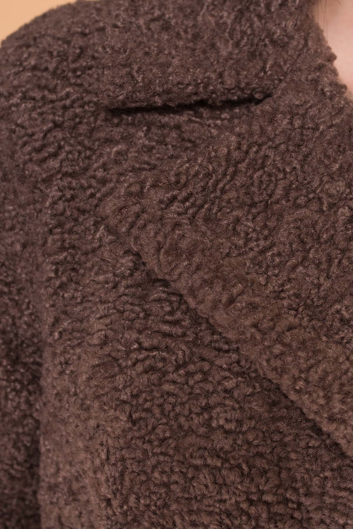 Пальто меховое зима Приора 6011 Цвет: Бежевый Темный