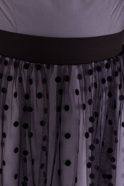 Платье с сеткой сверху Кароль 6062 Цвет: Серый/черн гох кр