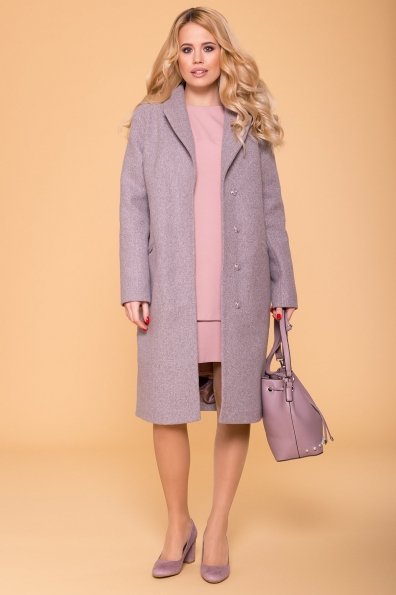 Пальто миди с прорезными карманами Ждана лайт 6337 Цвет: Серо-розовый тёмный
