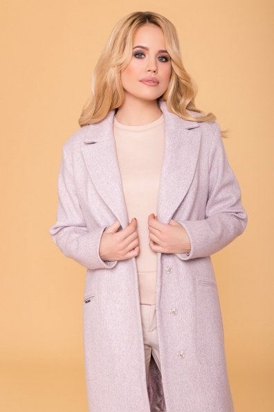 Пальто миди с прорезными карманами Ждана лайт 6337 Цвет: Серый-розовый 21