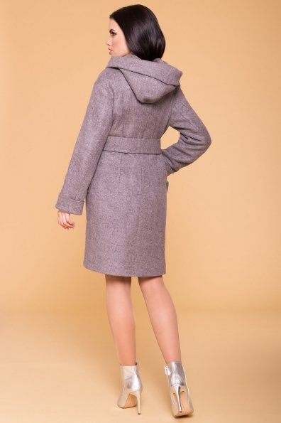 Пальто зима с капюшоном Анджи 6119 Цвет: Серо-розовый 19