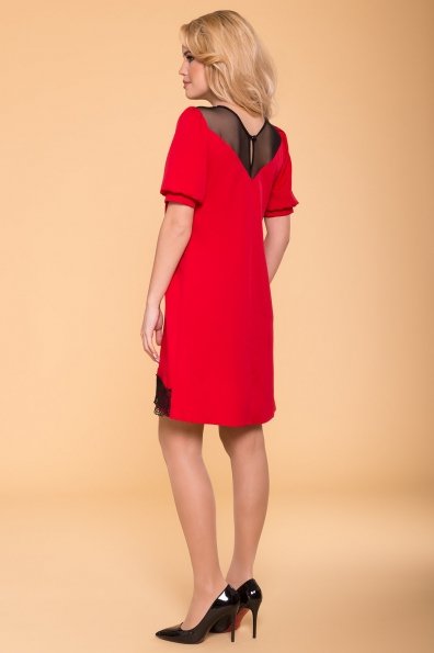 Платье с рукавом фонарик Алексис 6650 Цвет: Красный