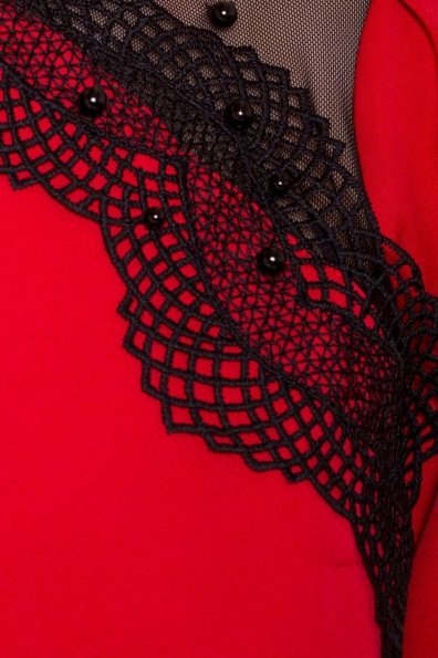 Платье с рукавом фонарик Алексис 6650 Цвет: Красный