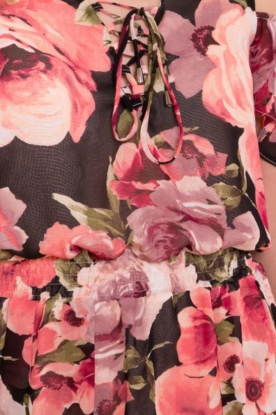 Платье Фрезия 5072 Цвет: Розы черный/пудра