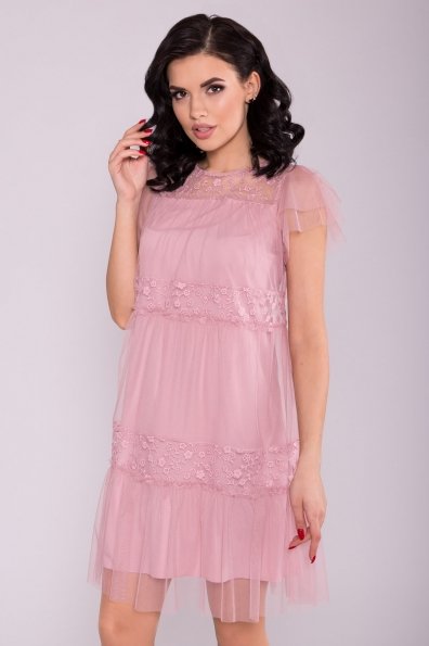 Романтичное Платье Френсис  6485 Цвет: Серо-розовый 175