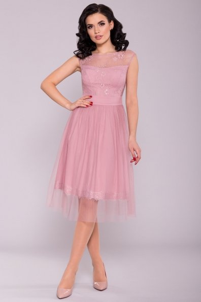Платье Амур 6872 Цвет: Пудра темная/серо-розовый