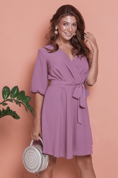 Платье с запахом Маринела 6518 Цвет: Серо-розовый тёмный 008