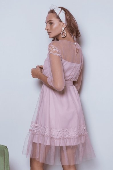 Нарядное Платье Фая 6649 Цвет: Серо-розовый