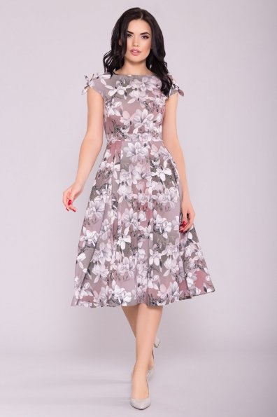 Платье Жадор 7055 Цвет: Магнолия  пудра/серый