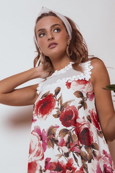 Платье Бриз 6933 Цвет: Розы молоко/коралл