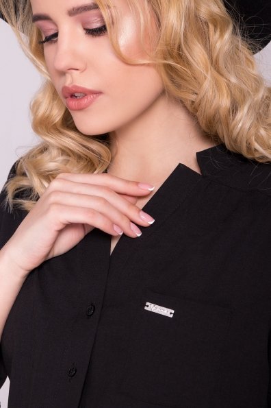 Черная рубашка с длинным рукавом Кумир 7103 Цвет: Черный