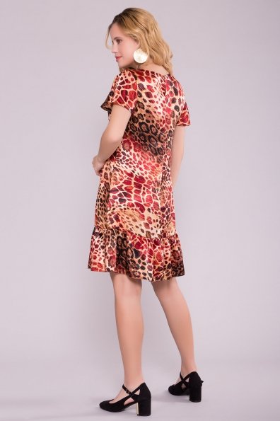 Платье Патрисия 6986 Цвет: Леопард беж/крас/черн
