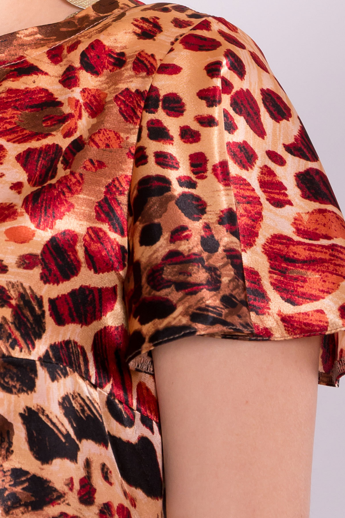 Платье Патрисия 6986 Цвет: Леопард беж/крас/черн