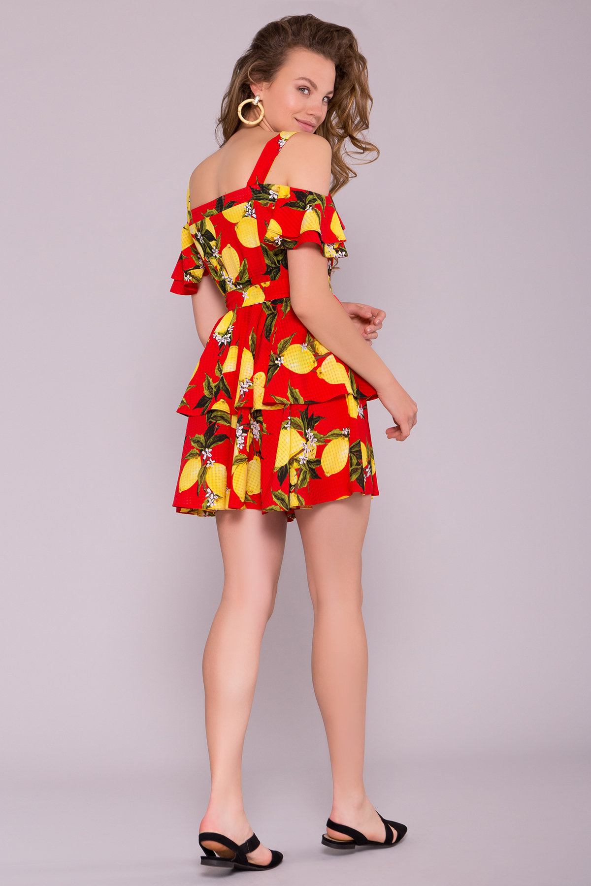 Платье Маори 7150 АРТ. 42560 Цвет: Лимоны красный/желтый - фото 2, интернет магазин tm-modus.ru