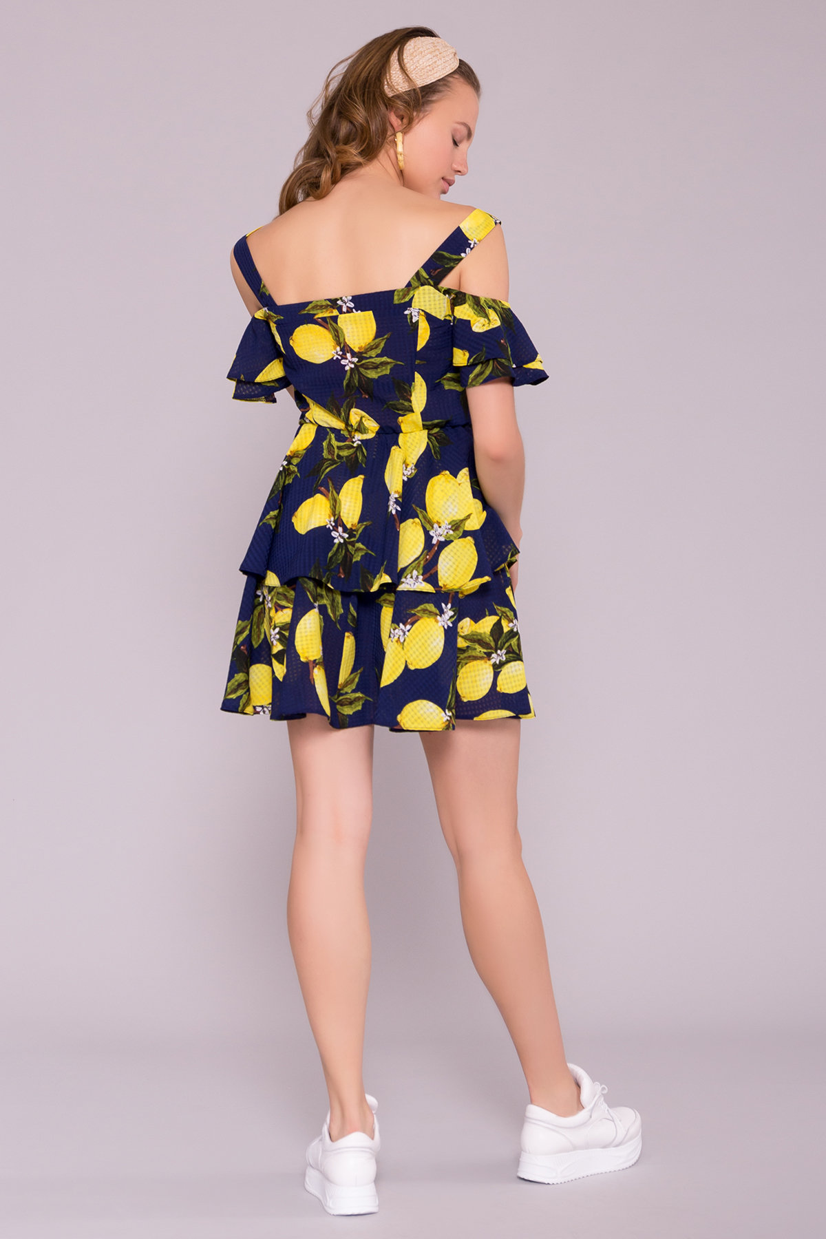 Платье Маори 7150 АРТ. 42561 Цвет: Лимоны т.синий/желтый - фото 2, интернет магазин tm-modus.ru