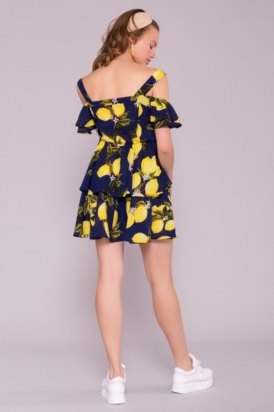 Платье Маори 7150 Цвет: Лимоны т.синий/желтый