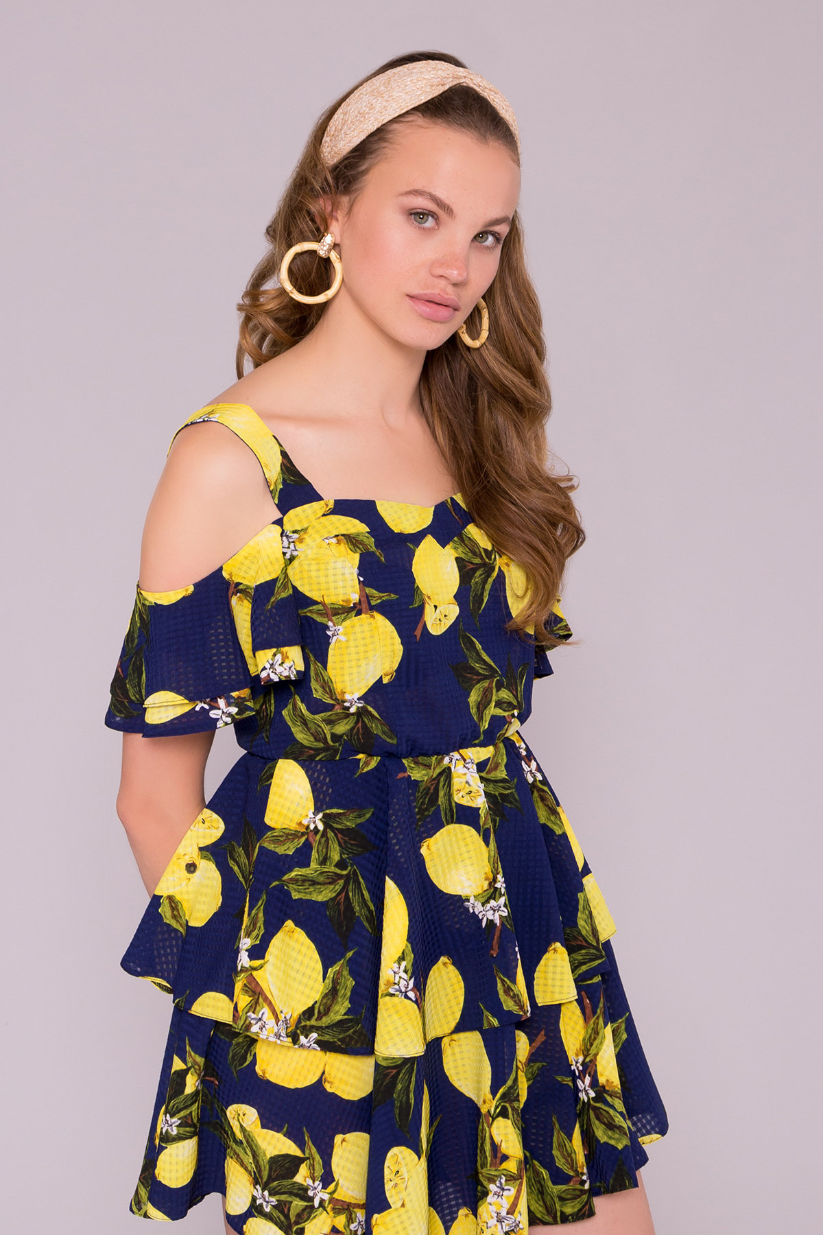 Платье Маори 7150 АРТ. 42561 Цвет: Лимоны т.синий/желтый - фото 3, интернет магазин tm-modus.ru