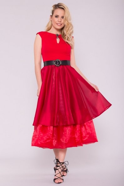 Вечернее Платье Лилу 7135 Цвет: красный/марсал