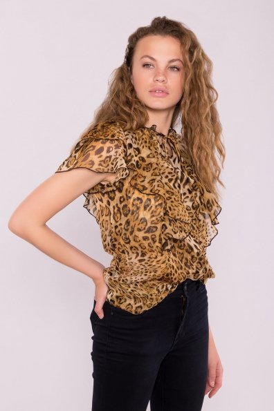 Блуза с леопардовым принтом Дайан 7233 Цвет: Леопард 2