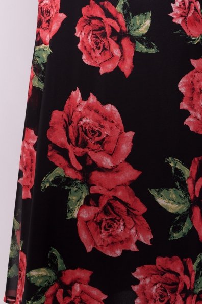 Платье Бриз 6933 Цвет: Розы черный/красный