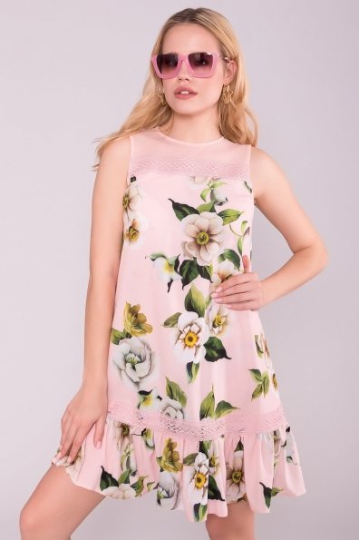 Платье Инга 7063 Цвет: Жасмин, пудра/молоко
