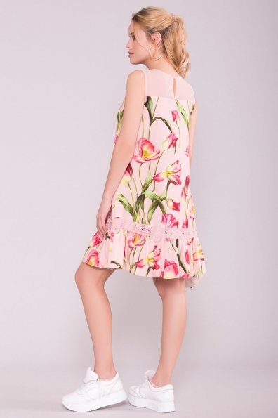Платье Инга 7063 Цвет: Тюльпан пудра/розовый