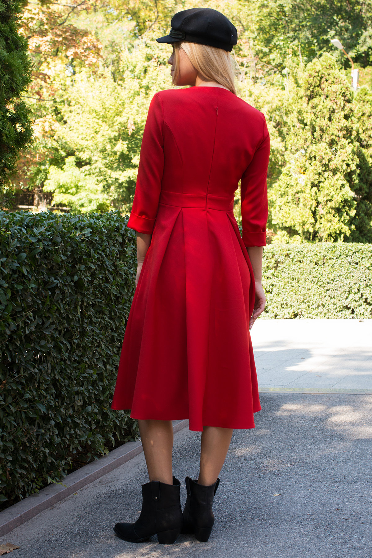 Платье с юбкой-солнце Аризона 7849 АРТ. 43842 Цвет: Красный - фото 3, интернет магазин tm-modus.ru
