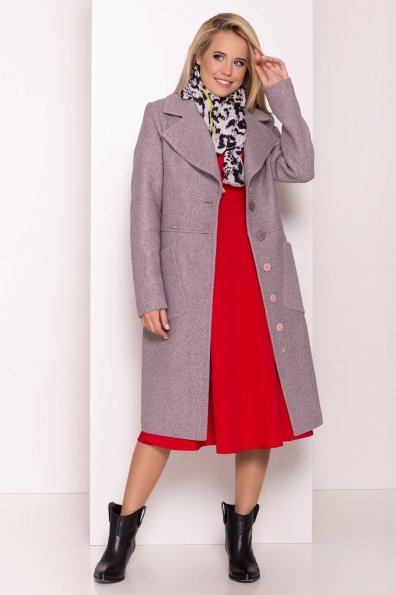 Классическое пальто Габриэлла 7874 Цвет: Серый/розовый 78