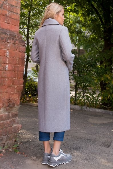 Демисезонное пальто удлиненное Миссури макси 6398 Цвет: Серый 20