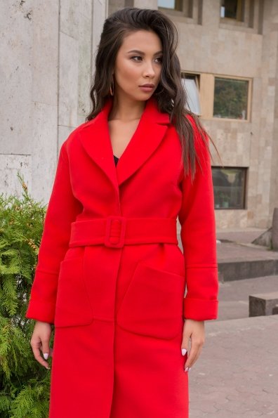 Ярко красное пальто для межсезонья Флорида 7990 Цвет: Красный