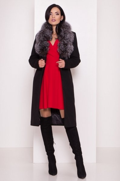 Зимнее пальто черного цвета Кареро 8125 Цвет: Черный Н-1
