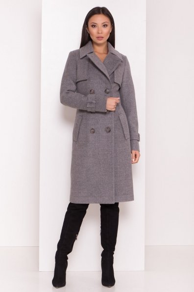 Элегантное пальто со съемным поясом Монте 8087 Цвет: Серый 18