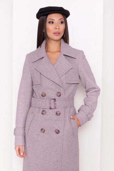 Двубортное пальто демисезон Монте 8089 Цвет: Серый-розовый