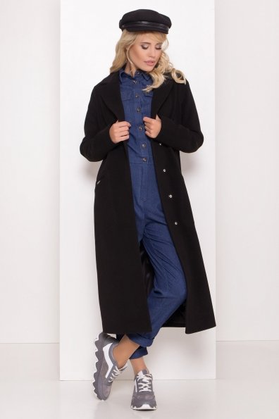 Длинное демисезонное пальто Ждана лайт 8111 Цвет: чёрный