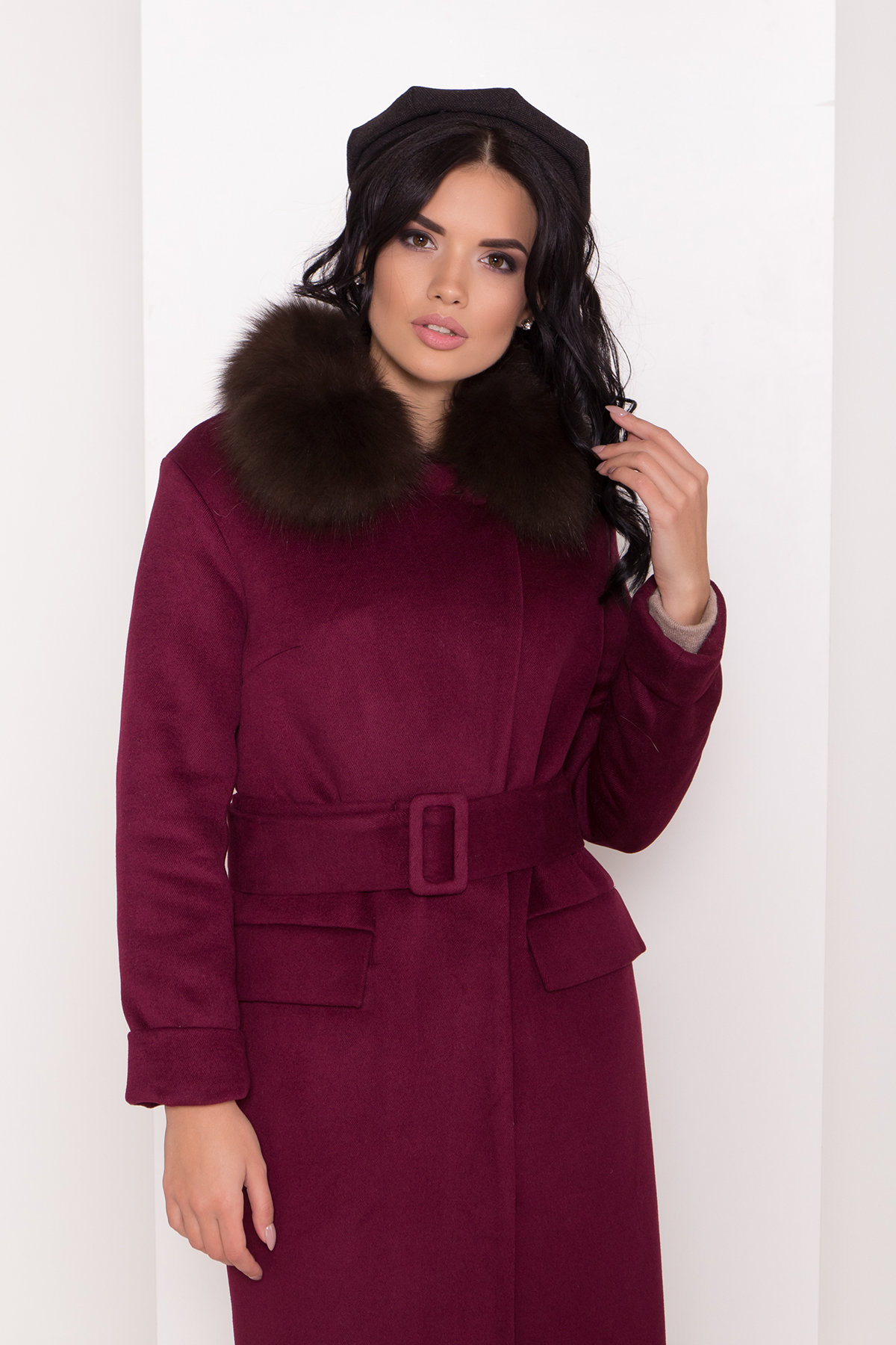 Зимнее пальто цвета марсала Моле 8175 АРТ. 44171 Цвет: Марсала 2 - фото 5, интернет магазин tm-modus.ru