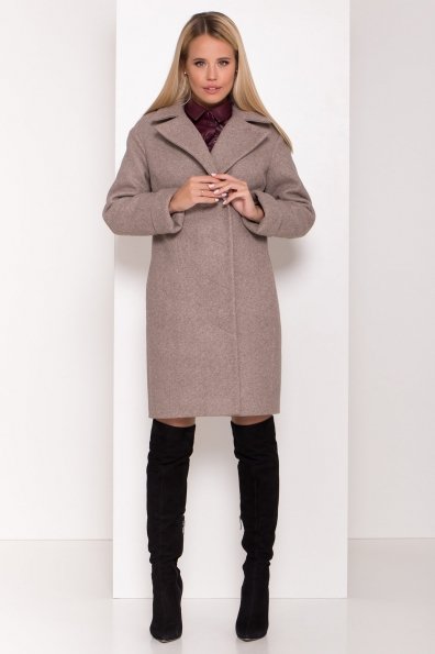 Стильное зимнее пальто пастельных тонов Лизи 8122 Цвет: Бежевый 10