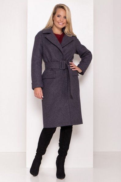 Зимнее пальто с отложным воротником Моле 8085 Цвет: Т.синий 543