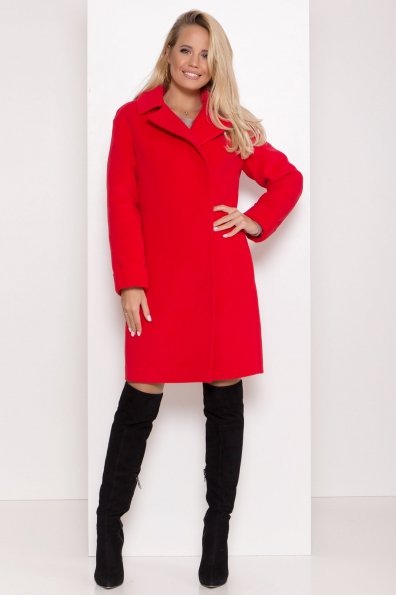 Зимнее пальто в классическом стиле Лизи 8179 Цвет: Красный