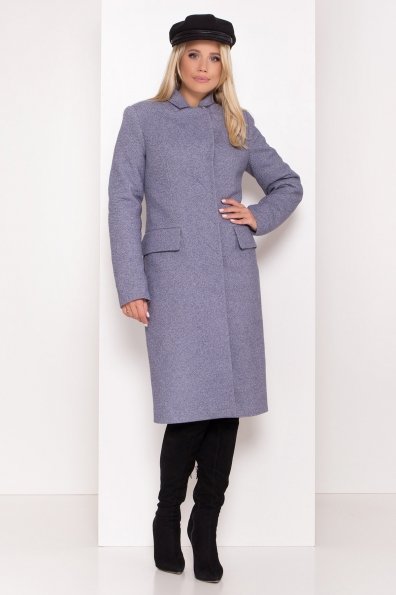 Полуприталенное зимнее пальто с отложным воротником Лабио 8182 Цвет: Джинс 3