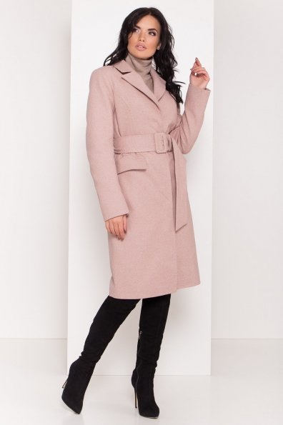 Полуприталенное зимнее пальто с отложным воротником Лабио 8182 Цвет: Бежевый 1
