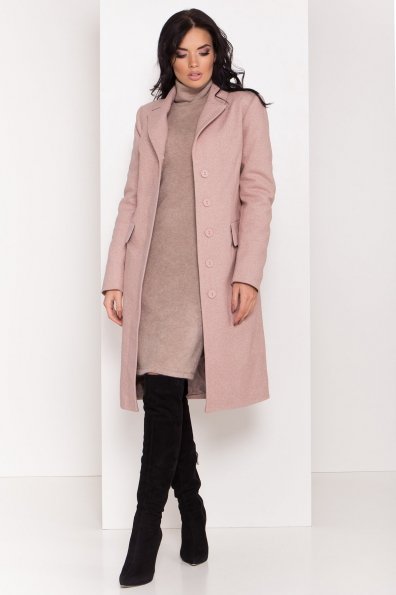 Полуприталенное зимнее пальто с отложным воротником Лабио 8182 Цвет: Бежевый 1