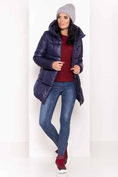 Женская зимняя куртка пуховик Техас Лаке 8238 Цвет: т. синий