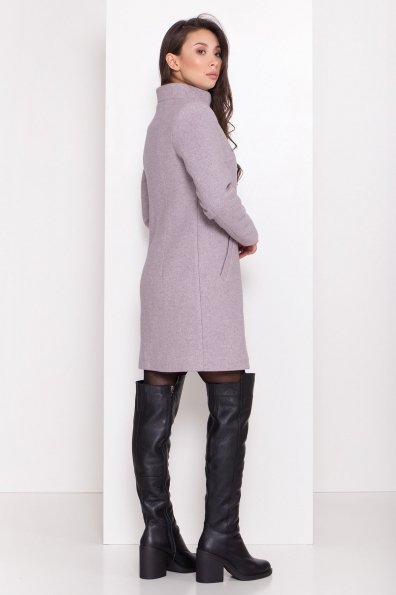 Зимнее пальто с воротником стойка Фортуна лайт 5804 Цвет: Серо-розовый 46