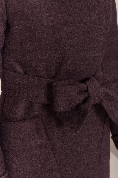 Женское пальто зима с накладными карманами Анджи 8299 Цвет: Шоколад меланж
